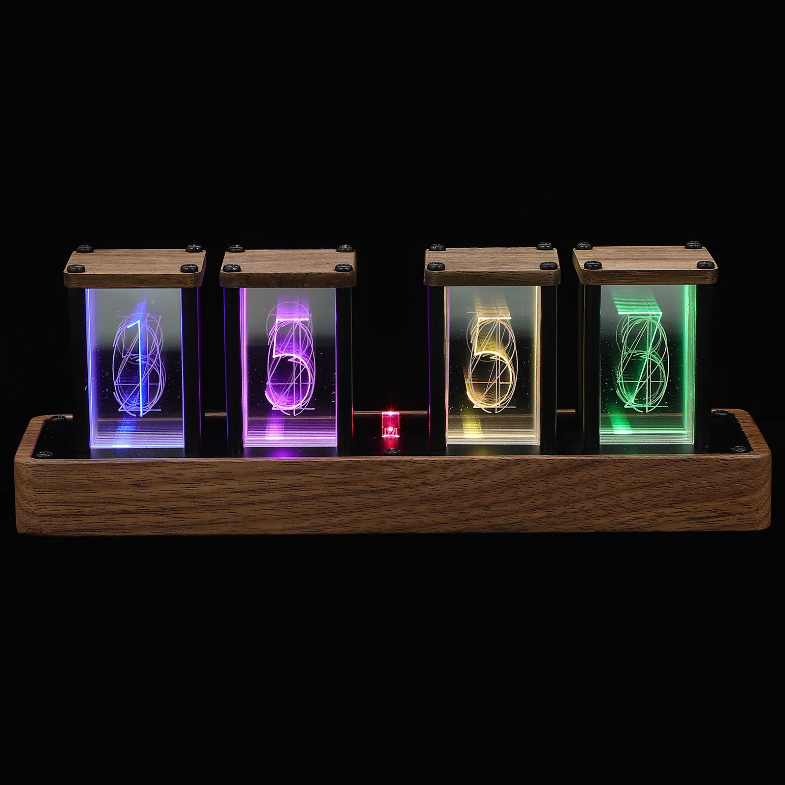 

RGB Digital Timer Desktop Clock Wood RGB Digital Clock RGB Colorful LED Digital Clock Nixie Tube Clock for Desktop Office Home