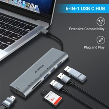 USB Hub 3.0 Type C Docking Station with 4K HDMI SD TF Card Reader for MacBook Pro Air Thunderbolt 4/3 Laptop USB C Dock Station