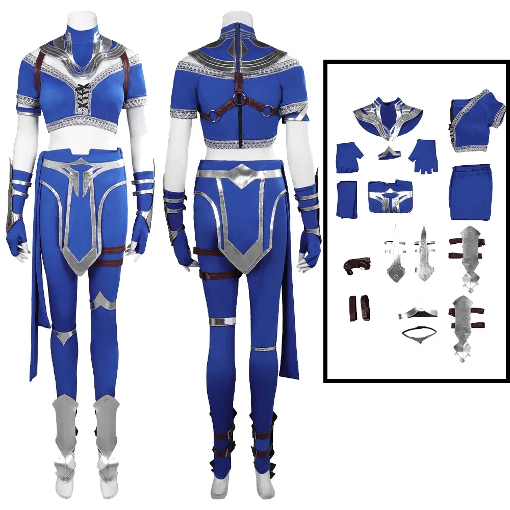 

Game Mortal Cos Kombat Kitana Cosplay Costume Top Pants Fighter Clothing Outfits Halloween Carnival Party Disguise Roleplay Suit