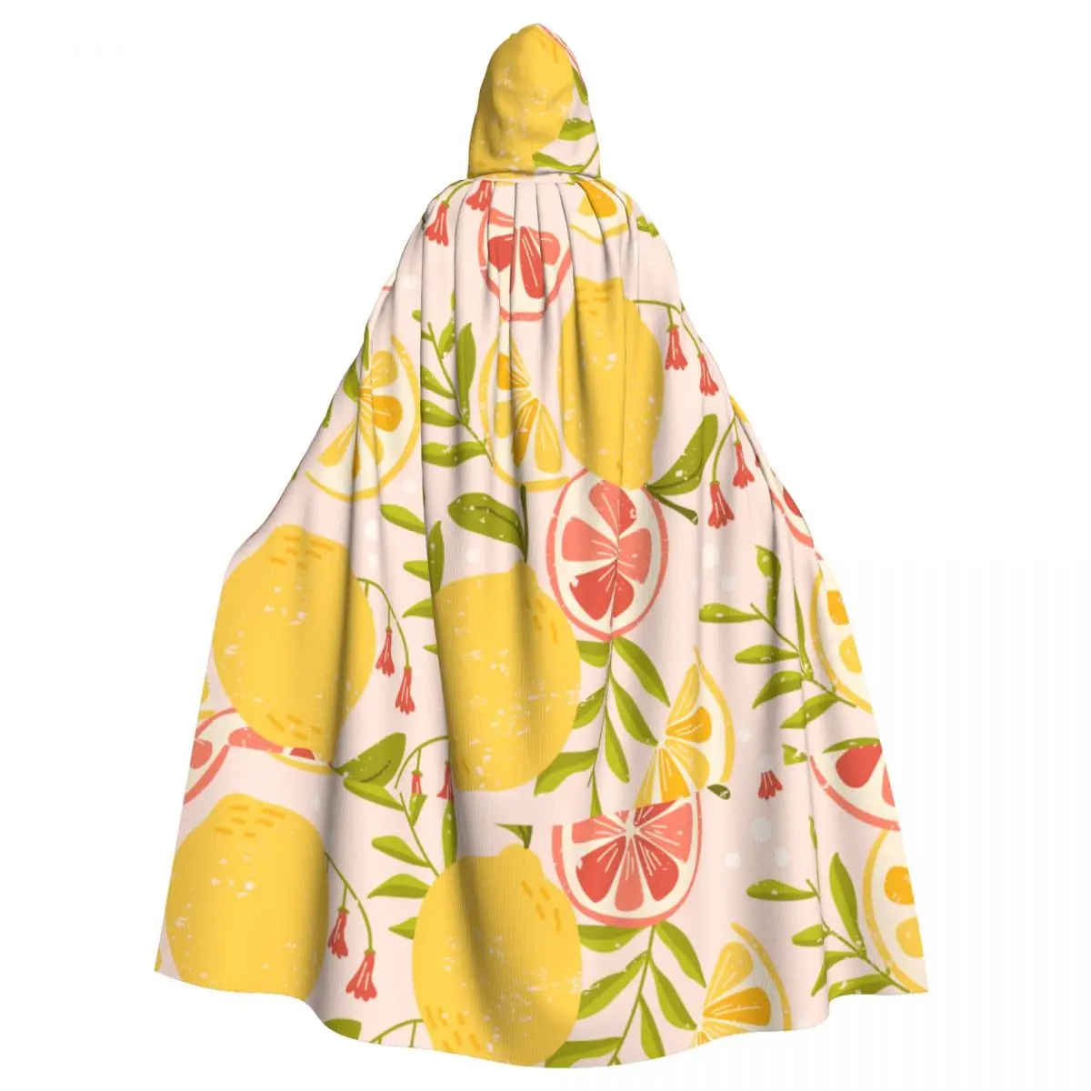 

Цветная накидка с капюшоном и фруктами для взрослых, унисекс, длинный костюм ведьмы, косплей