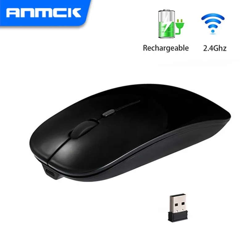 

Anmck 2.4G Wireless Mouse 1600 DPI Rechargeable Gaming Mouse Business Office Home Silent Mini Mice For Laptops Computer Gamer