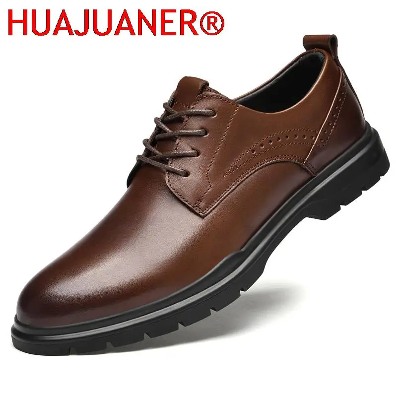 

Spring Autumn Men Fashion Leather Shoes British Style Casual Dress Formal Business Oxfords Comfortable Wedding Party Shoes