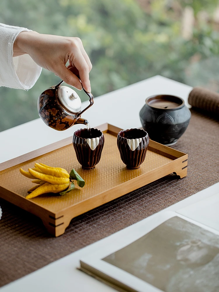 

Обжиг для замены каштанового цвета, рабочая Перилла, восьмиугольный набор кунг-фу, китайский горшок, чайная чашка, комбинированная подарочная коробка