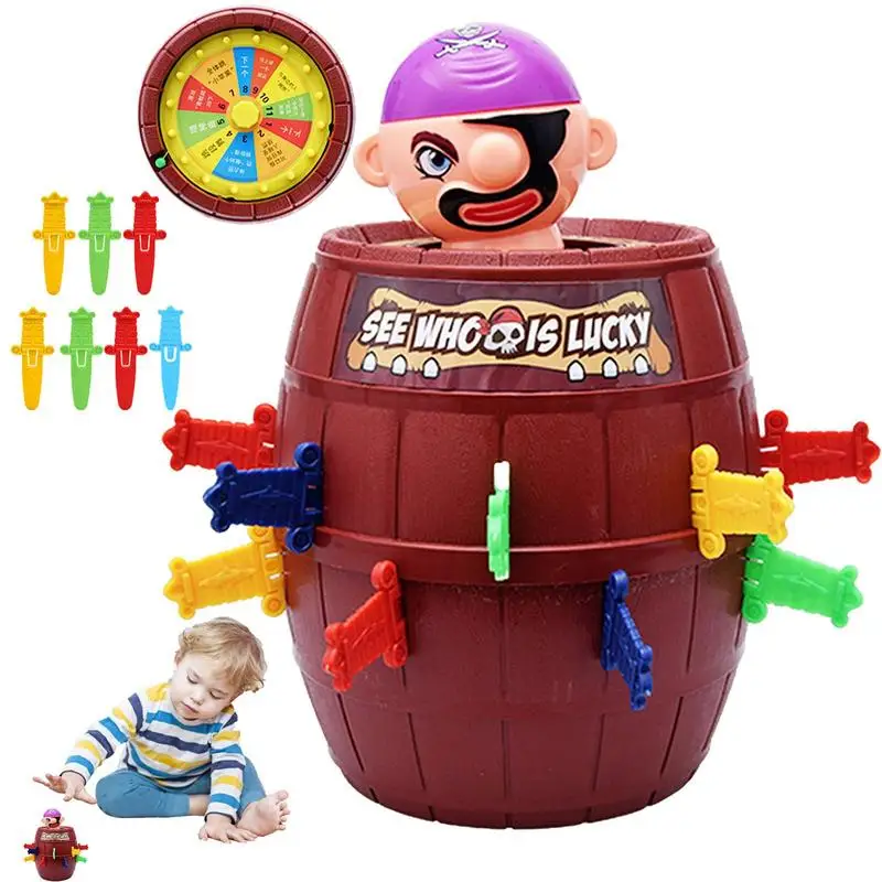 

New Funny Pirate Barrel Toys Lucky Game Jumping Pirates Bucket Table Games Poped Up Tricky Toy Family Jokes for Children Gifts