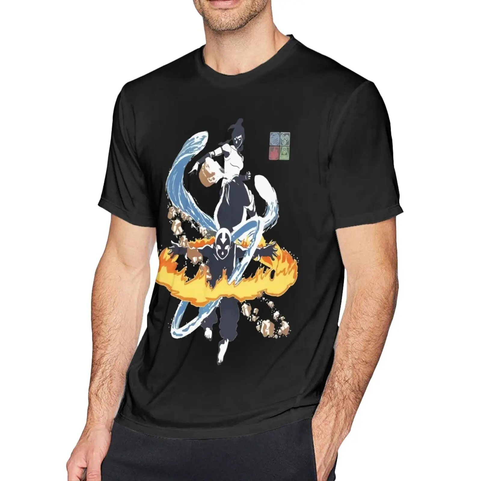 

Футболка с изображением Аватара Korra Last Airbender, мифические футболки, мужская и женская футболка, одежда из аниме Харадзюку, мужские топы