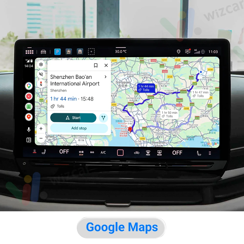 Фото Для Фольксваген VW Tiguan L Tayron 2020-2026 | WIZCAR M1 Pro Беспроводной Android Auto Поддержка Карты Яндекс 2ГИС Музыка Яндекс для Android-смартфонов, Для Volkswagen (китайская версия) №4