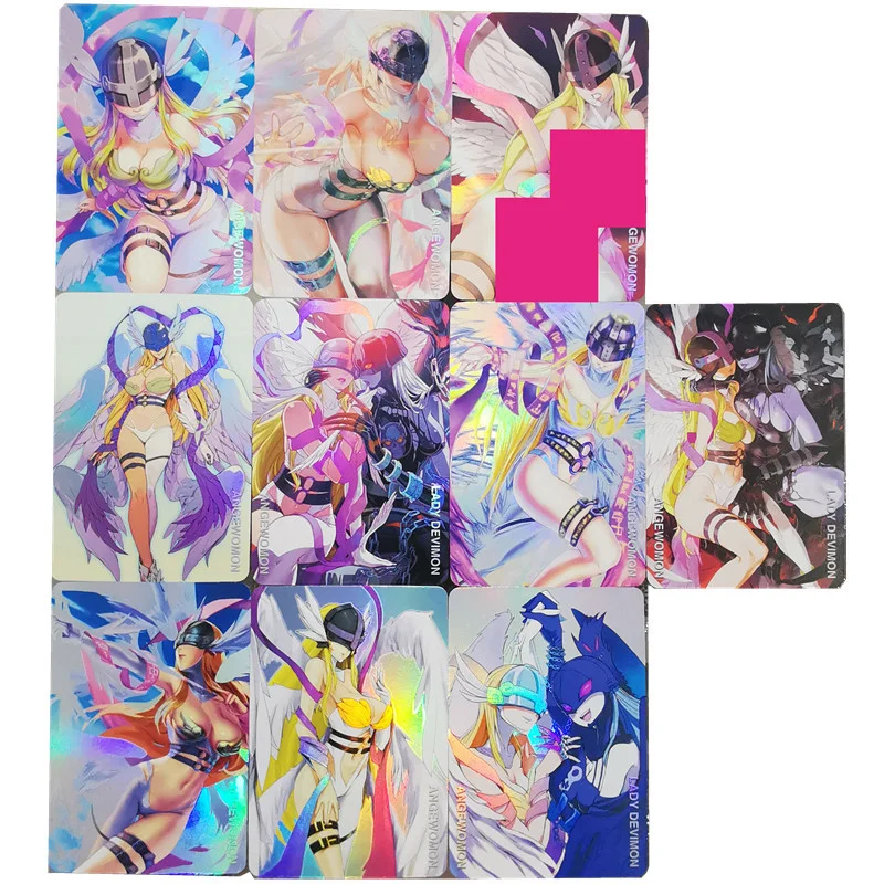 

10pcs/set Digimon Digital Monster Angewomon Toys Hobbies Hobby Collectibles Game Collection Anime Cards