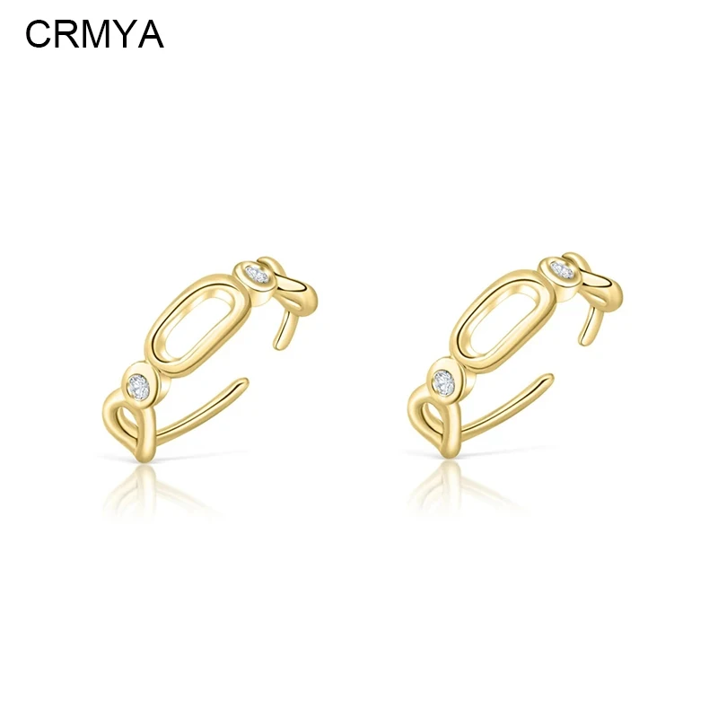 

CRMYA Gold Plated Clip Earrings for Women CZ Zircon Fake Piercing Vintage Clip on Earrings 2023 Jewelry Accessories Wholesale