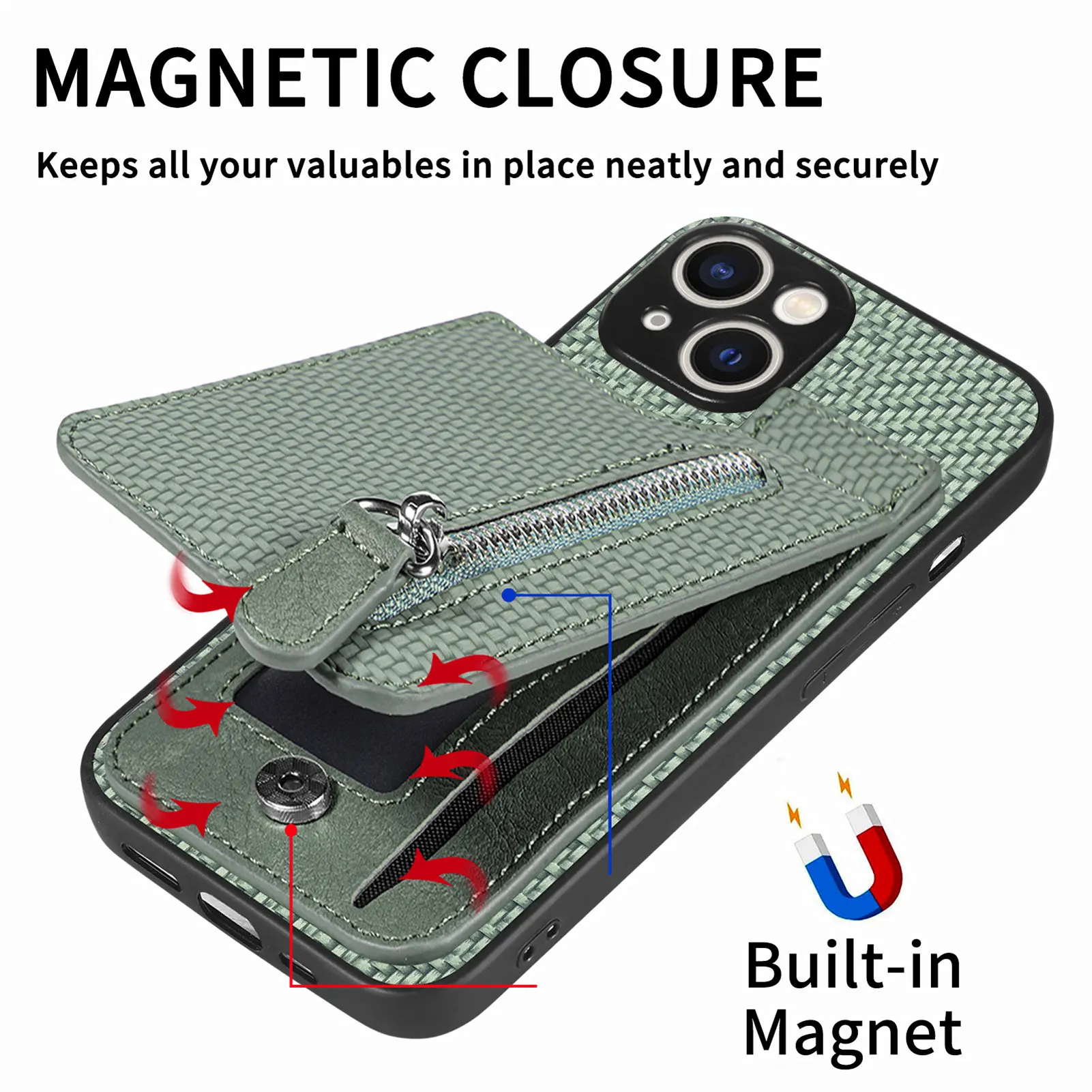 Чехол-бумажник на молнии с кармашком для VIVO Y35 E35M Plus Y30 Y20 Y17 Y16 Y15 Y12 Y11 Y10 Y3 Y02 Y02S