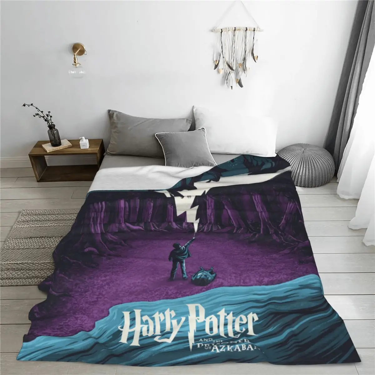 Одеяло с постером к фильму Гарри Поттер теплое эстетическое плюшевое постельное