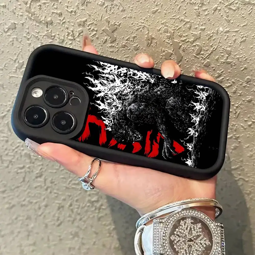 Силиконовый мягкий чехол для телефона Monster G-GodzillaEs-s для iPhone 17 16 15 14 Plus 13 12 Mini 11, черный. (art.: 3920dce4bc227) - 3920dce4bc227