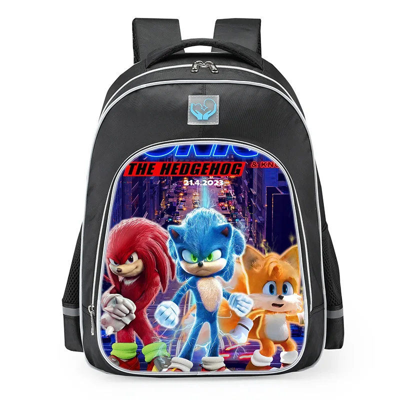 

Sonic The Hedgehog Knuckles Shadow Cartoon Backpack Durable Waterproof School Bags with Reflective Strip for Kids Boys