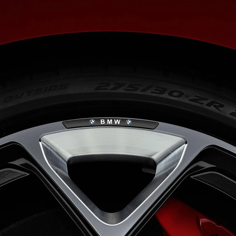 4 шт. алюминиевые наклейки с логотипом автомобиля для украшения ступицы колеса BMW