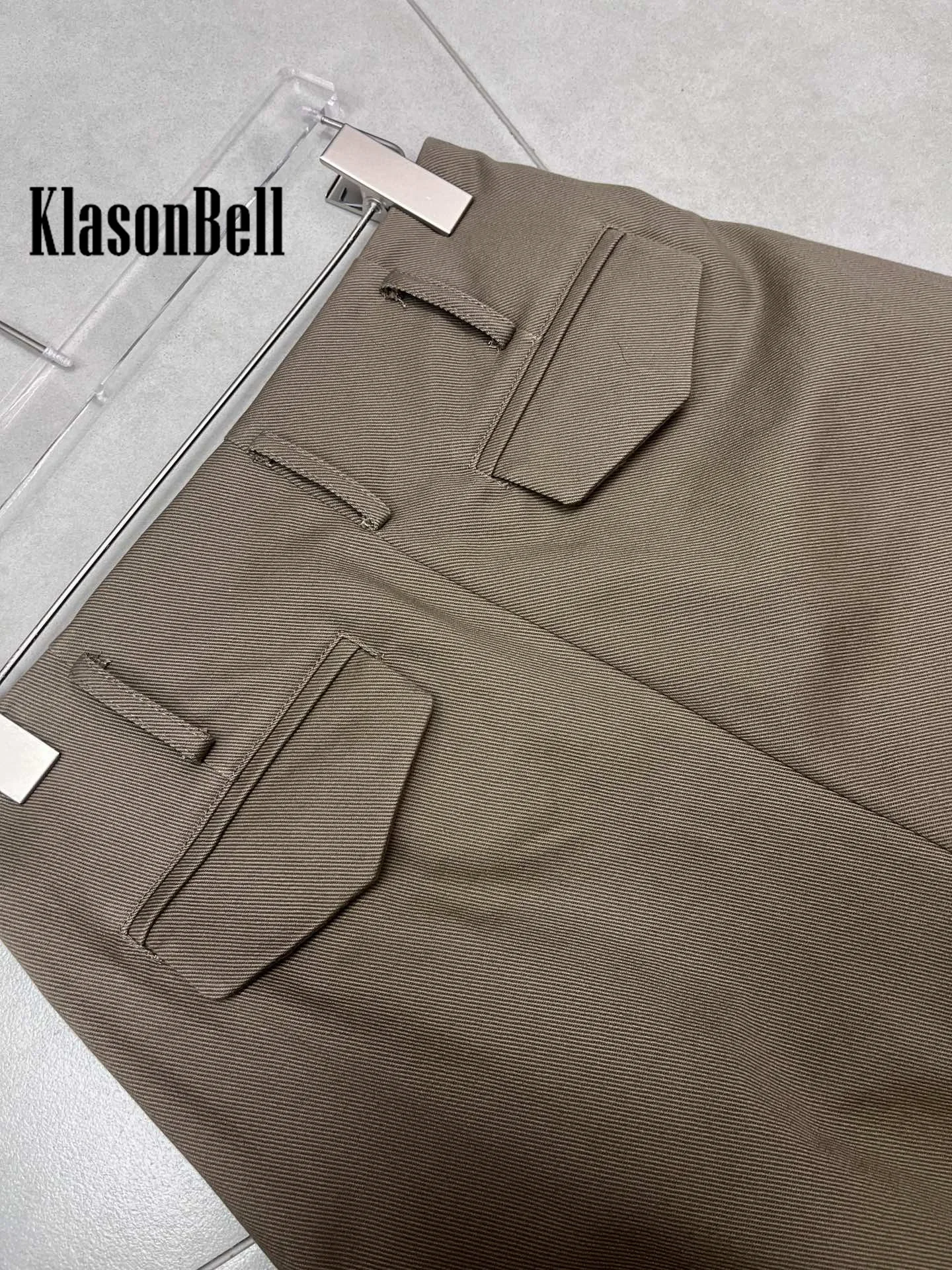 12.20 KlasonBell Женская одежда Винтажная мода Новые брюки с карманами Плиссированные