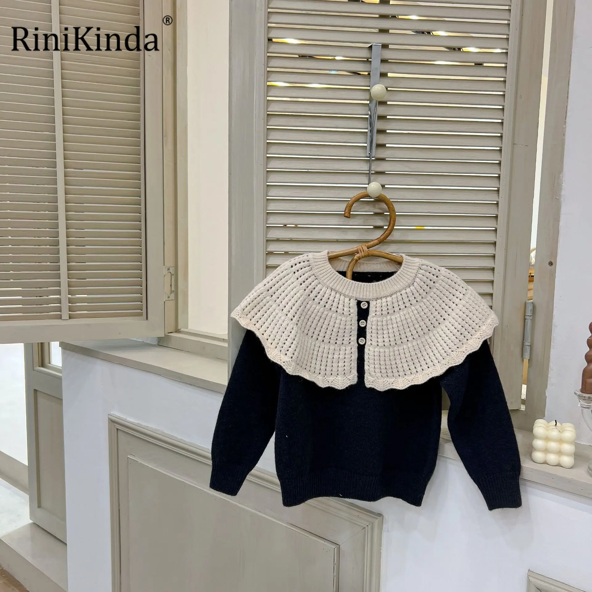 

Осенняя Новинка, одежда для маленьких девочек rinikind, Детский свитер, вязаный свитер для малышей, трикотажная одежда для новорожденных, хлопковый детский пуловер с длинным рукавом, топы