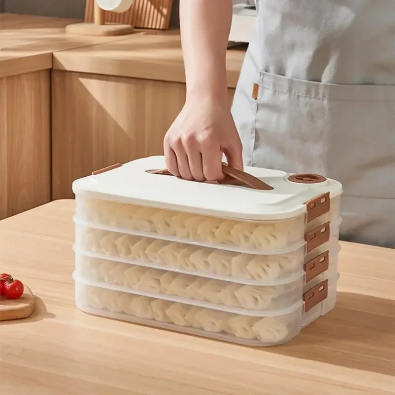 

Noodle Organizer Multipurpose Wonton Box Multi-layer Kitchen Refrigerator Supplies With Organization for Dumpling Storage Lid