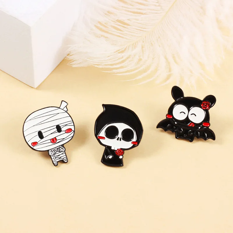 

Punk Collection Enamel Pins Zombie Mummy Vampire Brooch Badge Denim Shirt Bag Lapel Pin Gothic Jewelry Gift For Friends Kids