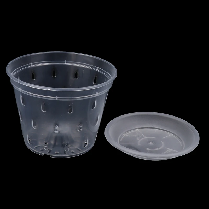 Прозрачный Цветочный Горшок Орхидеи С Дренажным Поддоном Пластиковые Дышащие