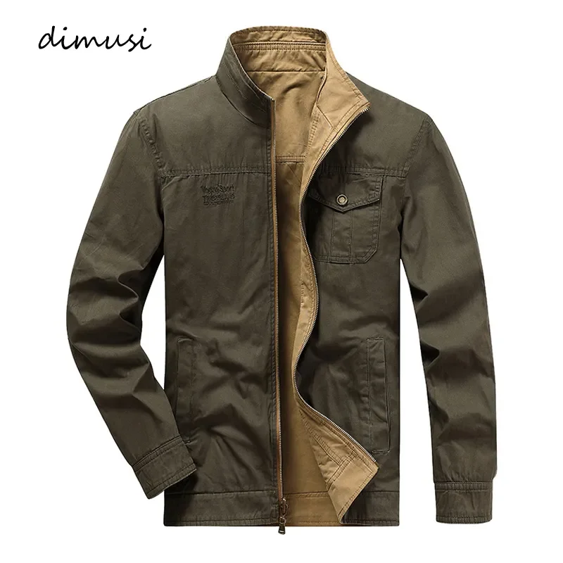 

NEW 2023 Autumn Men's Bomber Jackets Fashion Cotton Double-Side Wear COats Casual Outwear Slim Fit Reversible Jackets Men Cl