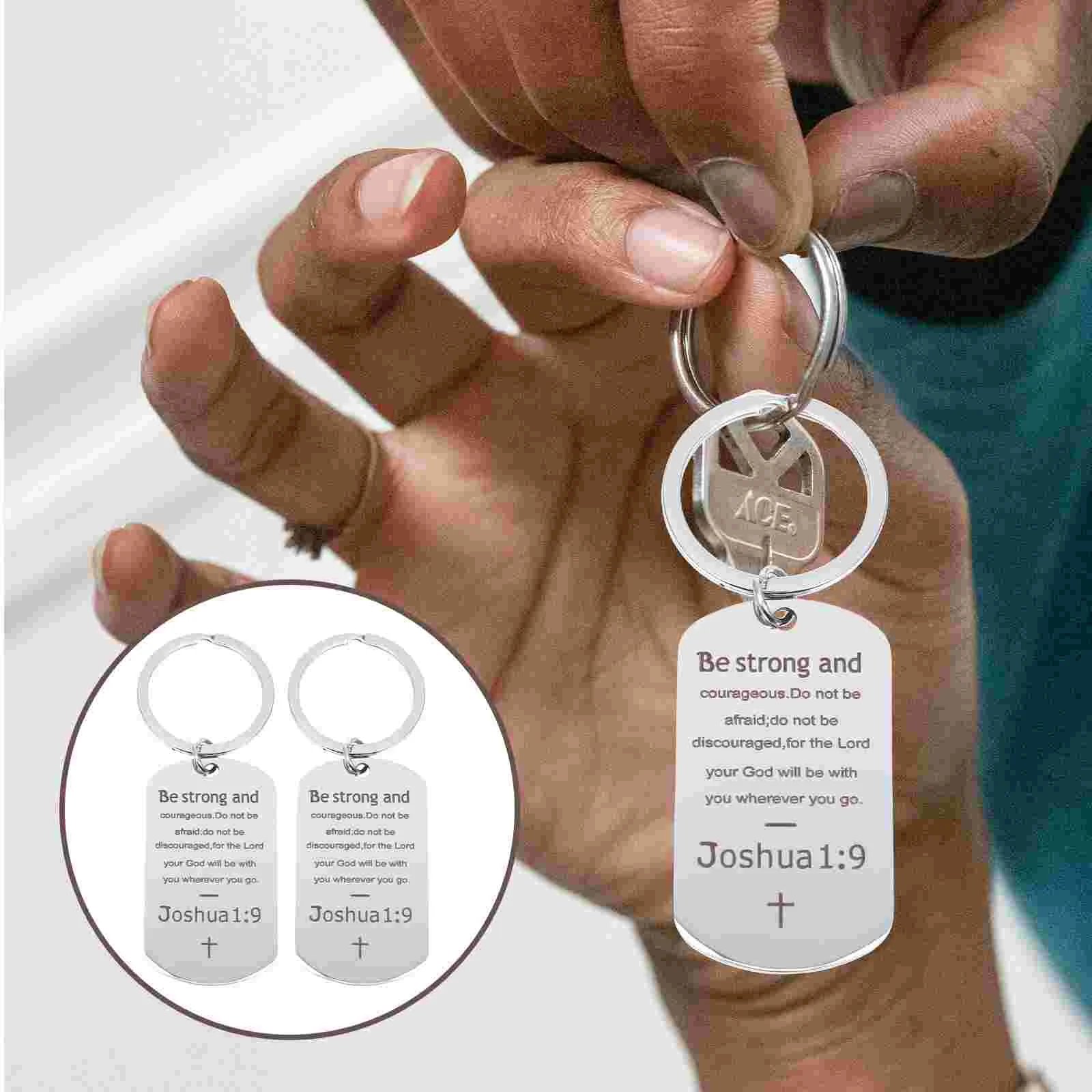 

2pcs Stainless Steel Key Ring Keychain Metal Keychain Bag Hanging Decor
