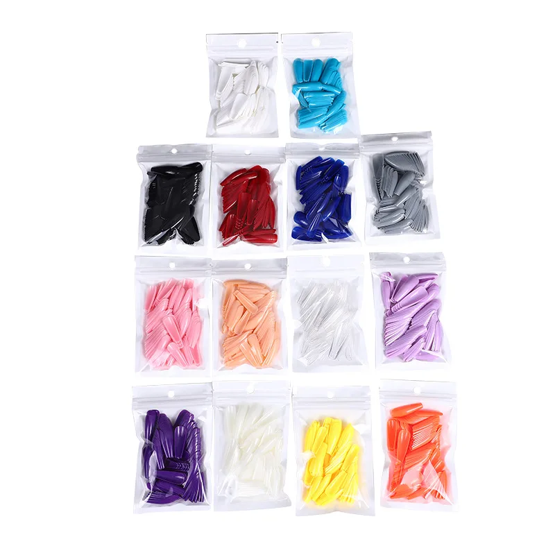 

100pcs false nails trapezoidal nails art accesoires long full sticker wear sticker solid color nails accessories manicura