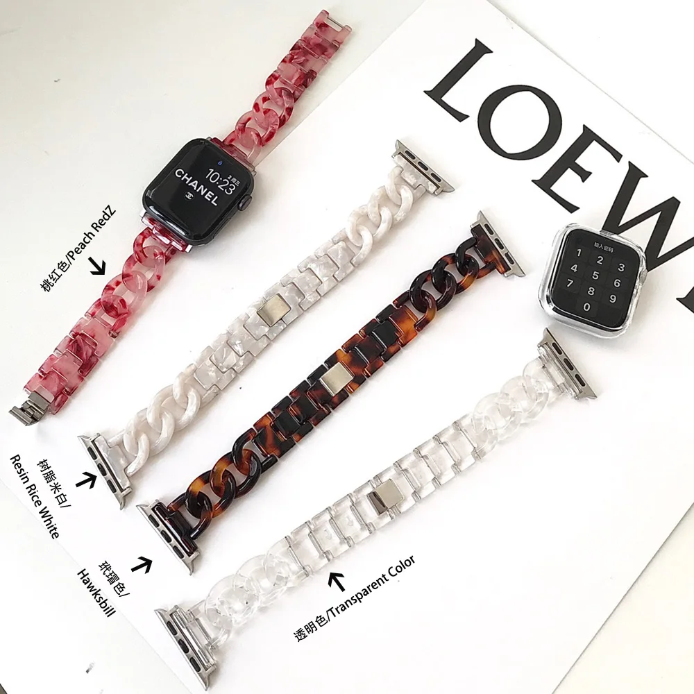 

Ремешок для часов Apple Watch 6/5/4/3 SE, прозрачный ремешок из смолы, маленький прозрачный ремешок для часов Apple Watch S113