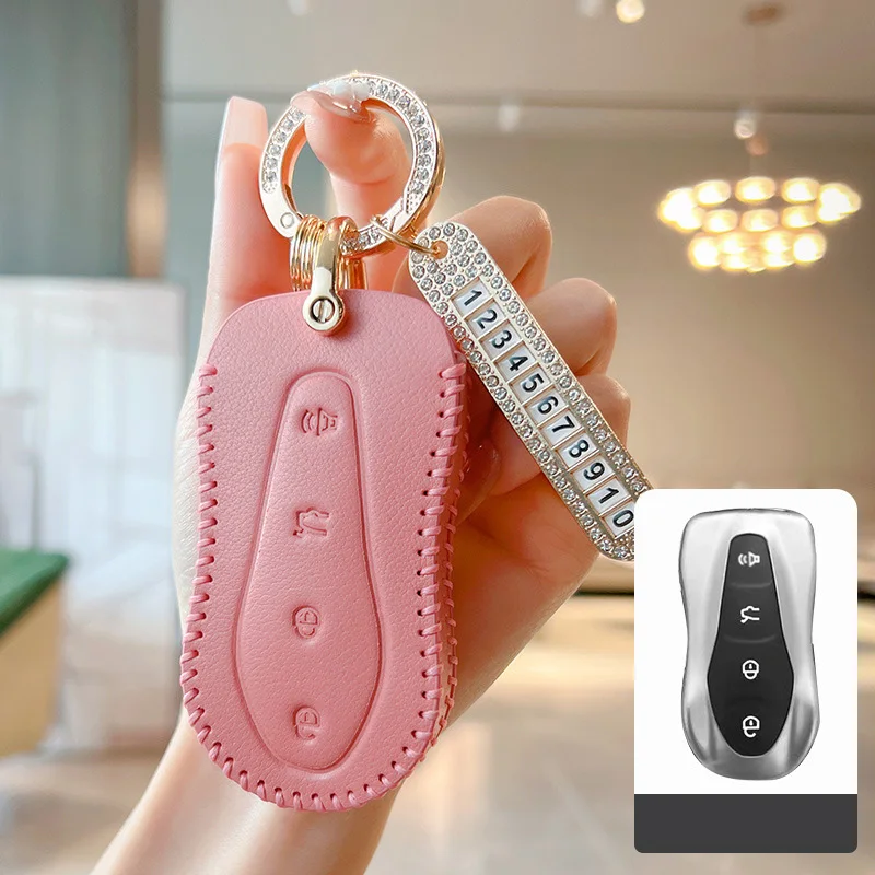 

Lady Use Pink Car Key Case Cover for Geely Atlas Pro Boyue Pro Tugella Azkarra FY11 New Emgrand GS X6 SUV EC7