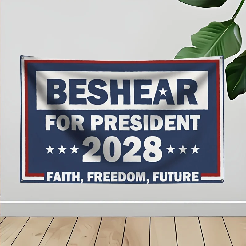 Большой флаг-баннер BESHEAR для политической кампании президента 2028 года, декоративный реквизит для выборов, фон, плакат 60x90 см (art.: 3920dbd09f453) - 3920dbd09f453
