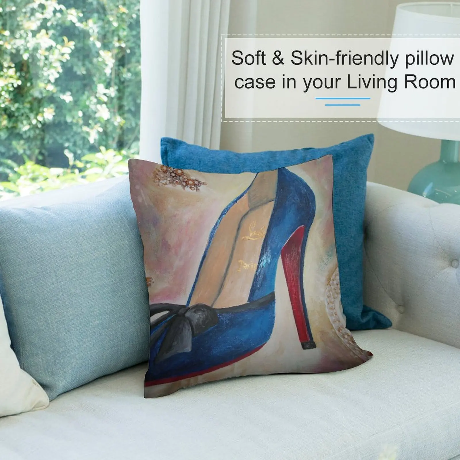 Наволочки на подушки Christian Louboutin с красной подошвой