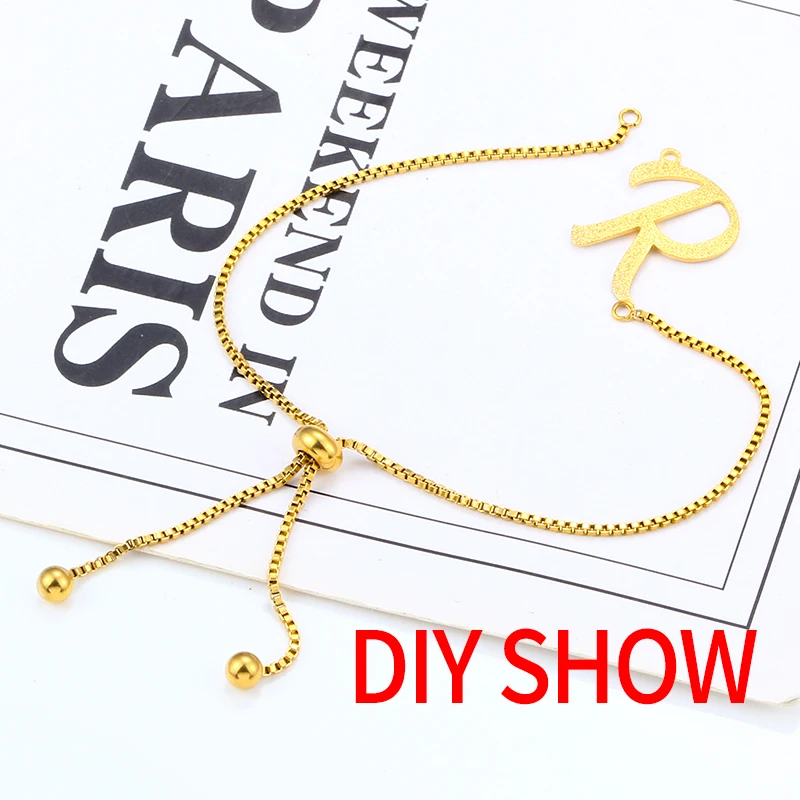 Stainless Steel Adjustable Slider Box Chains DIY Loops Connetor Pendants Bracelets Jewelry Making Supplies Accessories Findings