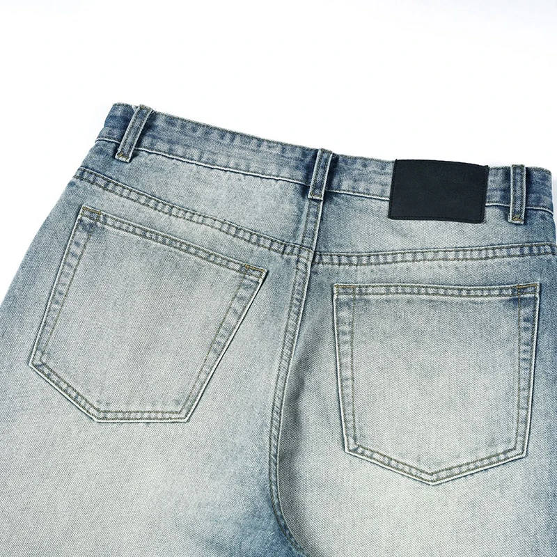 KSTUN 2025 Мужские расклешенные джинсы удобные джинсовые брюки светло-голубые