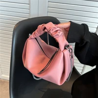 luxury designer crescent fabric small tote handbags for women 2022 trend fashion chain ladies shoulder crossbody bags pink black