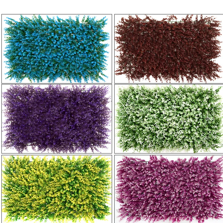 

LuanQI 40x60cmArtificial Green Plant lawn Colorful Eucalyptus Wall Carpet For Home Garden Wall Landscaping Plastic Shop Backdrop