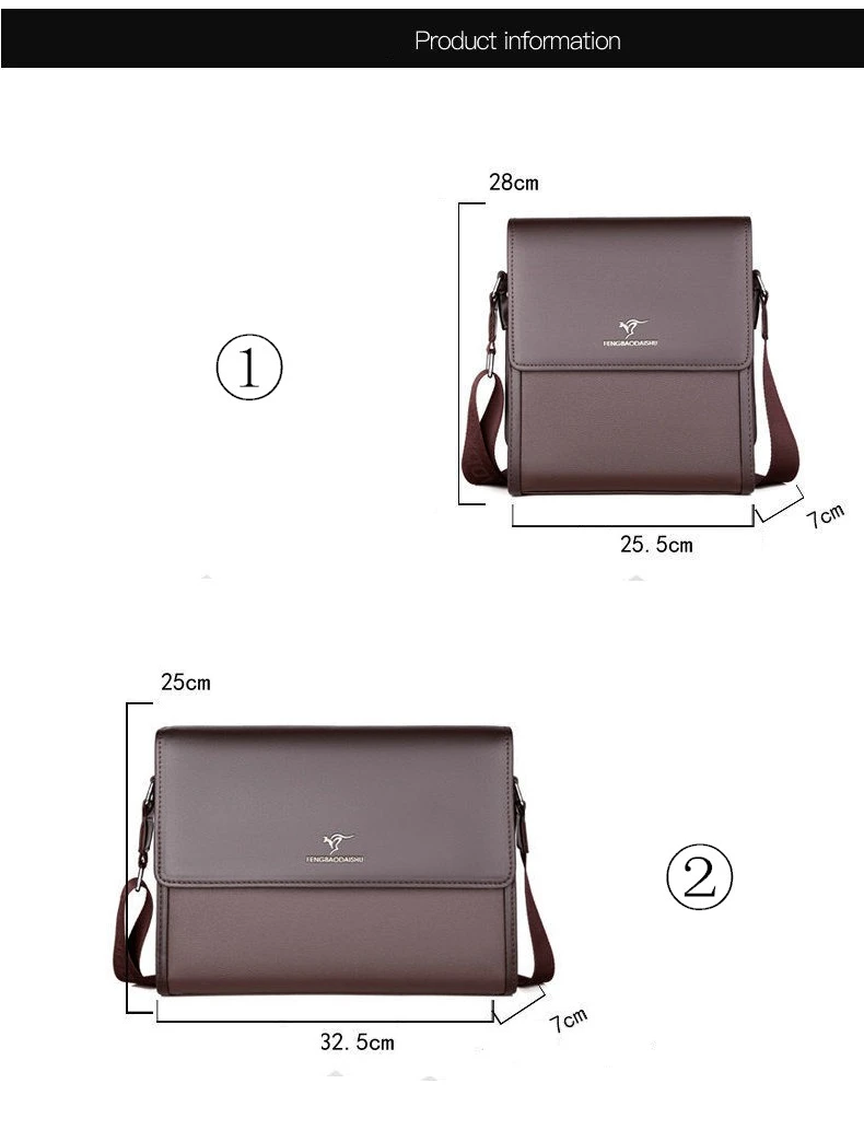 Fashion Men briefcases business Bag PU formal work bags Male Crossbody Messenger handbags