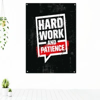 hard work and patience success inspirational tapestry motivational letter wall art posters banners flag bedroom office decor
