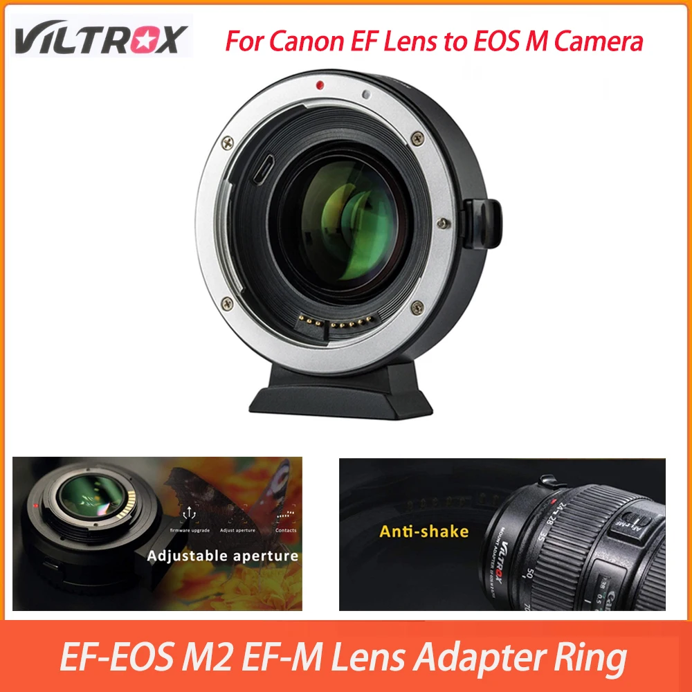 

Адаптер для объектива Viltrox Φ M2, адаптер для увеличения скорости фокусного редуктора 0.71x для Canon EF Mount to EOS M Camera M6 M200
