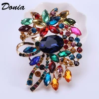 donia jewelry fashion hot brooch color large glass brooch big flower brooch womens clothing pin hat scarf accessories