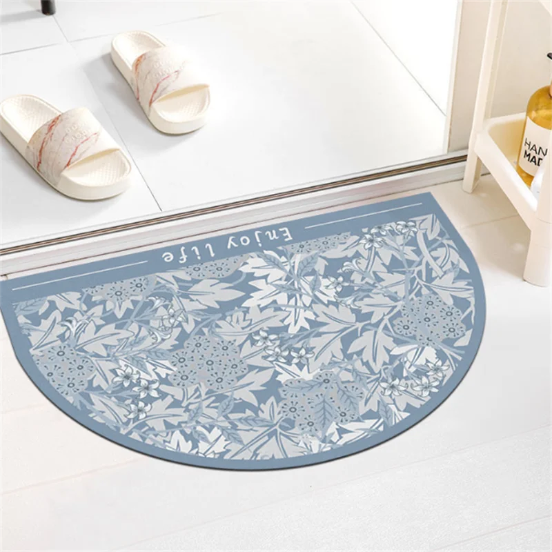 

Полукруговой мягкий влагопоглощающий Быстросохнущий напольный коврик, водонепроницаемый нескользящий коврик для туалета, ванной