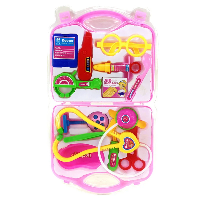 

Doctor Toys Kids Role-playing Games Portable Plastic Simulation Medical Tool Box Nurse Bag Toys Pretend Play Set Stethoscope Toy