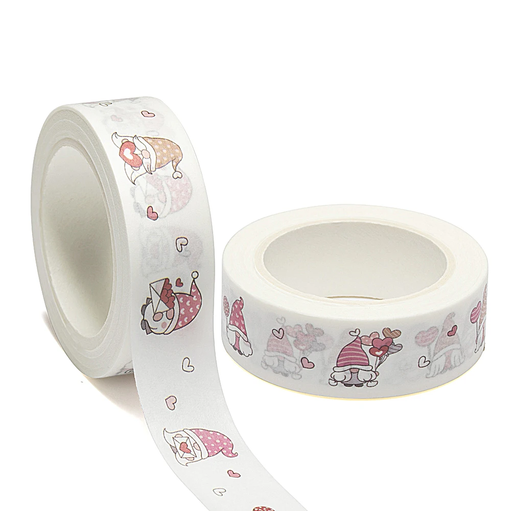 

NEW 1PC 15mm x 10m Draw Banner Valentine Gnomes Love Concept Catoon Washi Tape Scrapbook Masking Adhesive Washi Tape Stationery