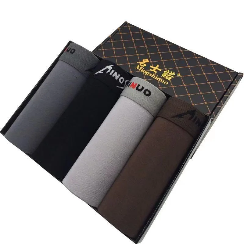 4pcs Boxer Shorts Underpants man Men's Panties Men Boxer Underwear Cotton for Male Couple Sexy Set Lot Soft