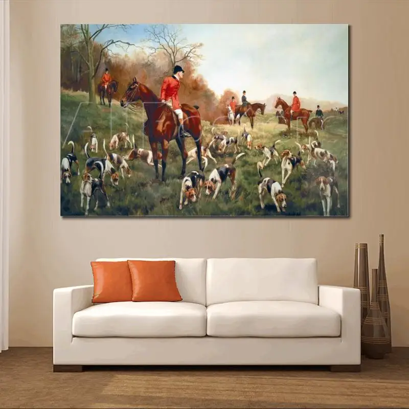 Оригинальная картина Heywood Hardy маслом лошади и собаки окрашенная на холсте ручная