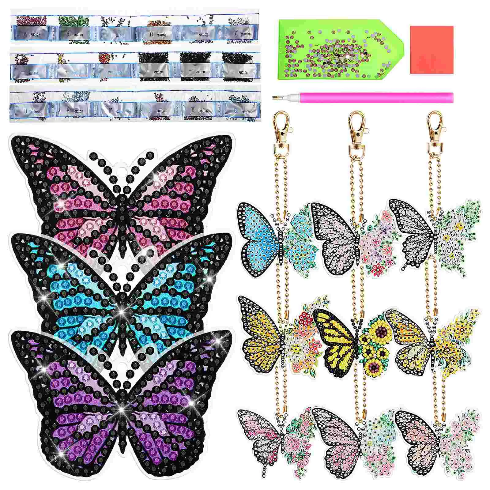 

Key Rings Keychains Women Small Polka Dot Purse Kids Party Favors Butterfly Acrylic Bag Pendant Backpack Aesthetic Child