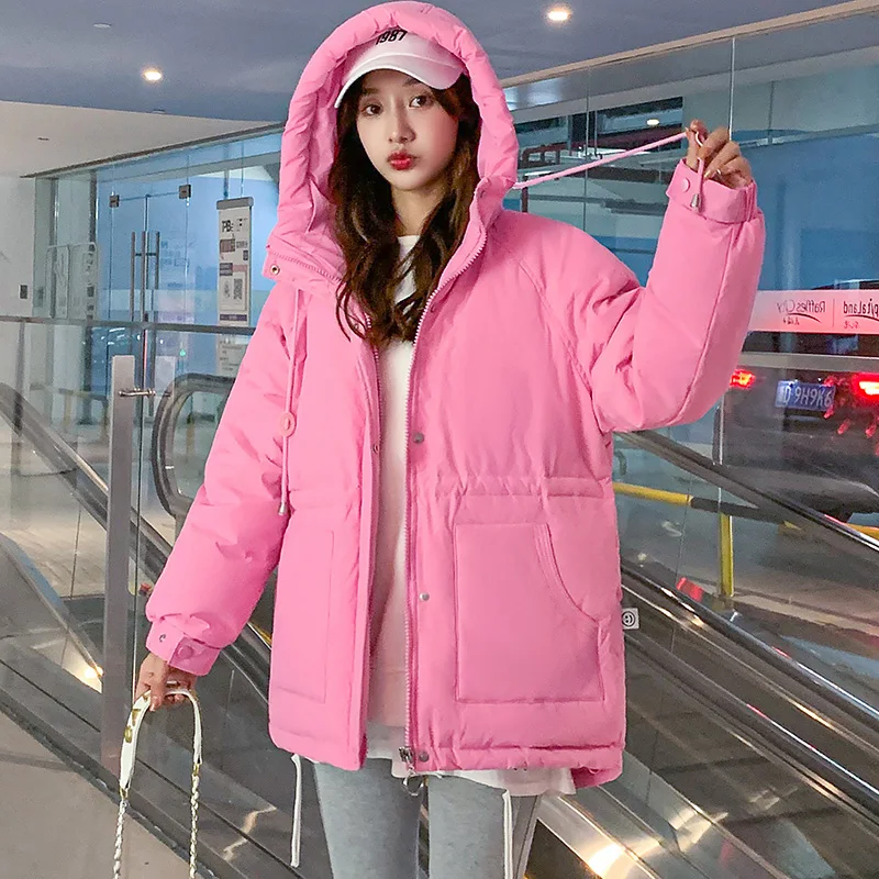 2021 New Winter Women Parkas Jackets Slim Hooded Thicken Warm Padded Coat Female Winter Outwear Jacket Parkas Women Streetwear
