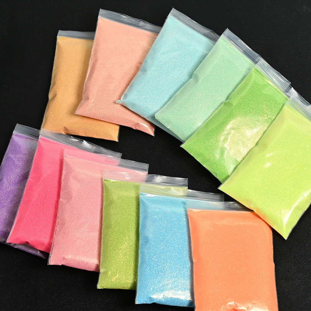

Sugar Powder Coat Effect 0.2mm Fine Nail Glitter Manicure Candy Color Chrome Powder Sugar Pigment Dust DIY Nail Supplies
