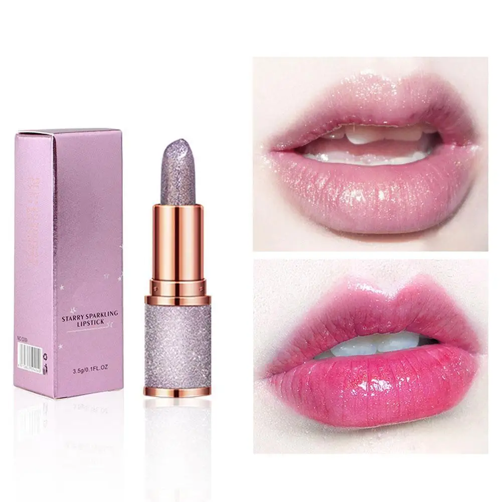 Starry Sky Jelly Lipstick Discoloration Not Stick Cup Waterproof Sequins Nude Makeup Comfortable Moisturizing Lips Gloss