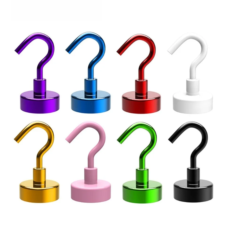 

9 Pcs Neodymium Magnetic Hook Clasps Organizer Bracket Hook Kitchen Strong Powerful Hanging Pothook Refrigerator Gadget