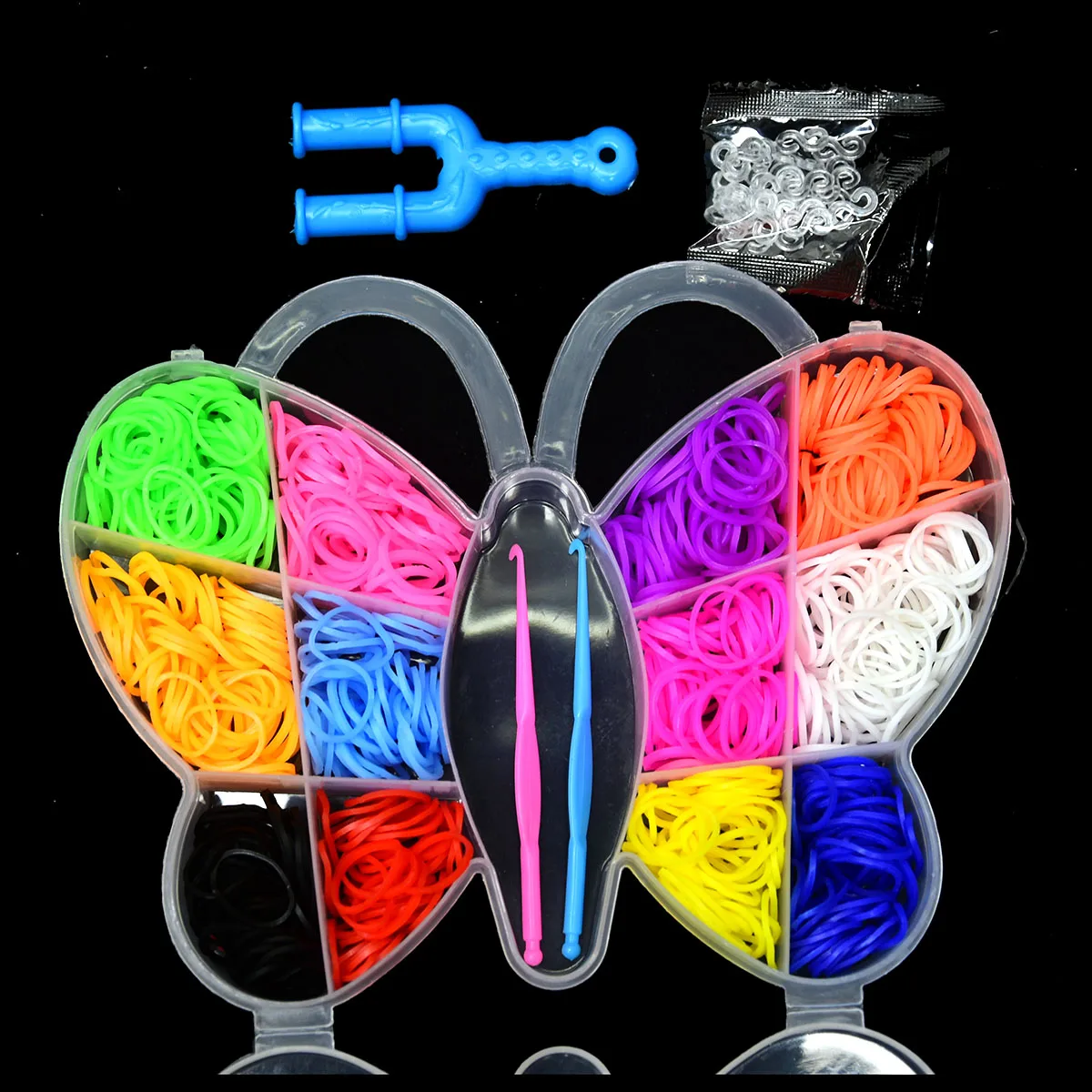 

600pcs rubber loom bands girl gift for children elastic band for weaving lacing bracelet toy gum for bracelets diy material set