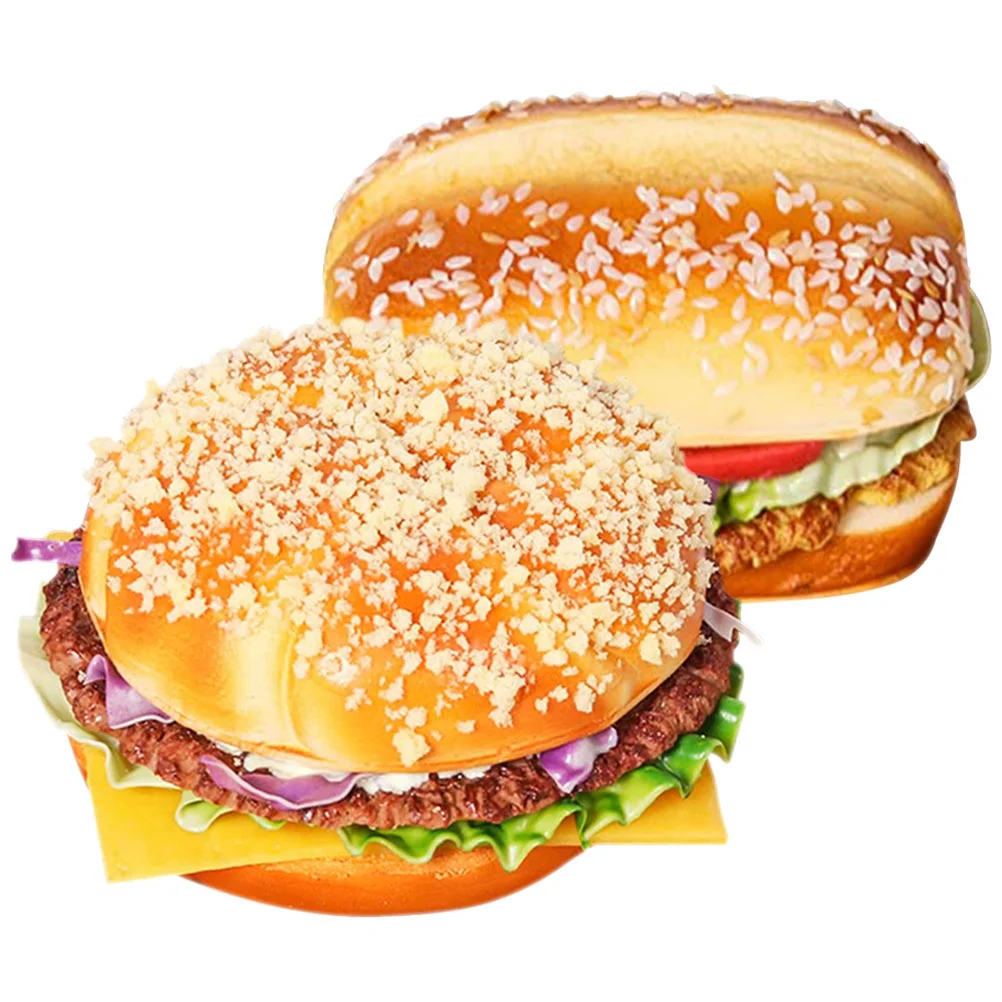 

Burgerfake Bread Realistic Dessert Artificial Faux Models Model Props Play Burgers Grill Japanese Yakitori Cake Prop Decoration