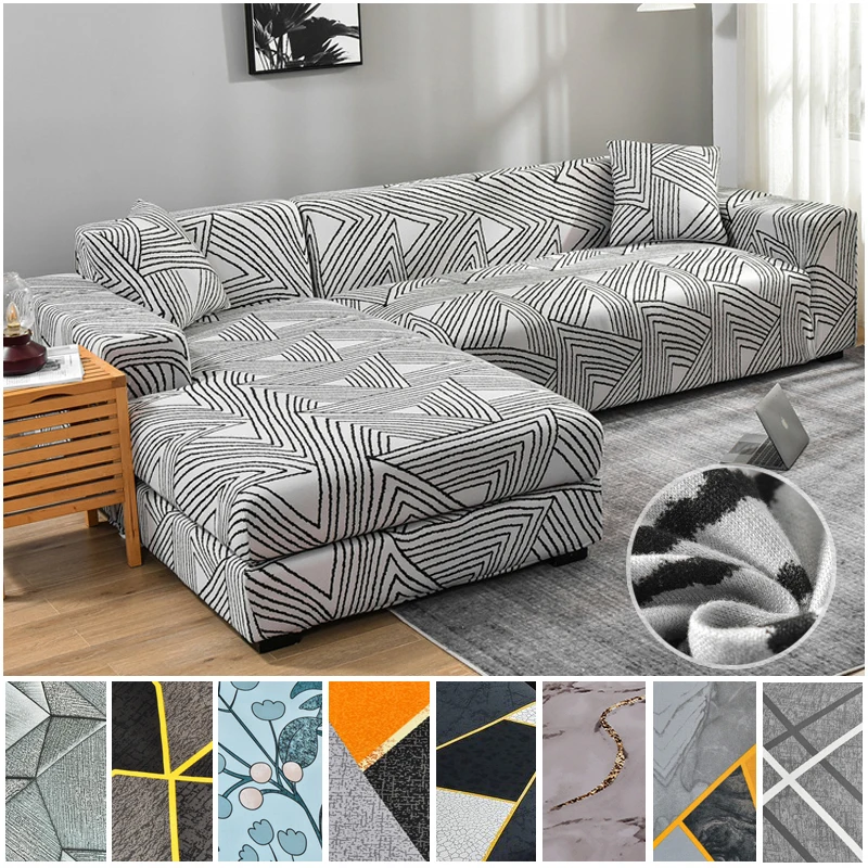 

Printed Sofa Cover Stretch Couch Cover Sofa Slipcover Furniture Protector with Skid Foam Sticks and Elastic Bottom for Kid, Pets